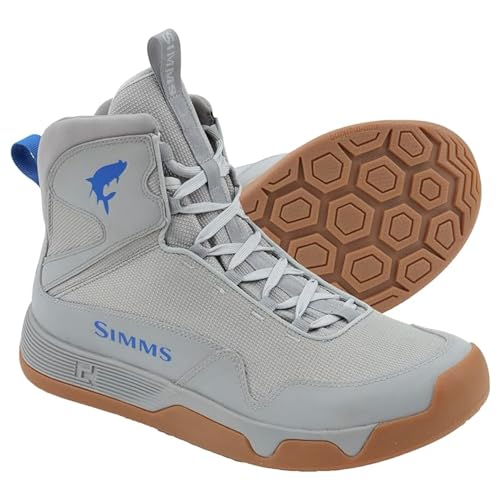 Simms Men's Flats Sneaker - Premium Lightweight Fishing Shoe, Quick-Dry, Breathable, Non-Marking Sole for Ultimate Traction and Comfort, Ideal for Fishing and Outdoor Activities (Boulder, 7.5)