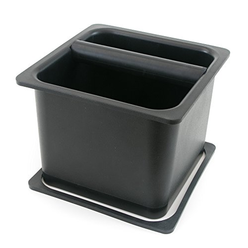 Barista Basics Durable Knockbox 6"x6"x5" - BPA-Free, In-Counter, Noise-Reducing with Rubber Gasket, Espresso Parts Warranty