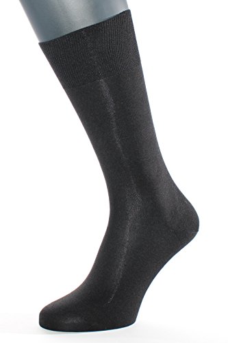 ALBERT KREUZ Men’s luxury business socks made of 98% silk black EU 42-44 / US 9-11