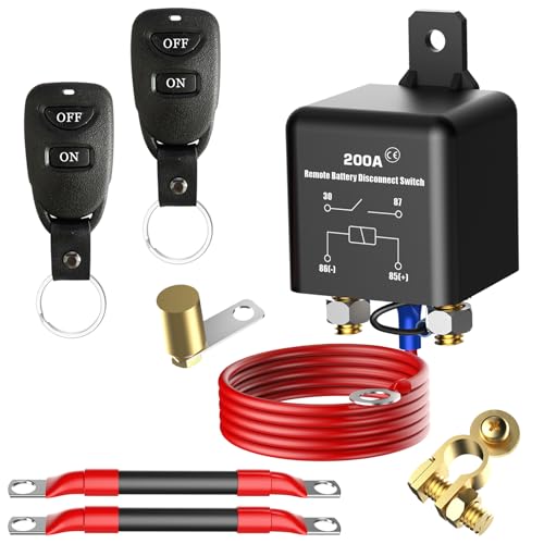 Top Post Remote Battery Disconnect Switch 12v 200A, Battery Cut Off Switch Upgrade Prevent Battery Drain, Easy Installation, Secure Protection for Cars etc.