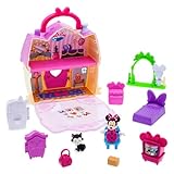 Disney Store Official Minnie Mouse Clubhouse Toys Play Set - Interactive Playhouse Junior Mickey Mouse Toys - Poseable Minnie & Cat Figures, 13-Piece Set, Perfect for Toddlers