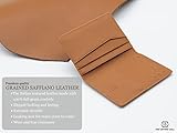 The Tanned Cow Slim Minimalist Wallet for Men Women, Mini Thin Leather Bifold, Front Pocket Credit Card Holder with RFID Blocking, including Gift Box (Brown)