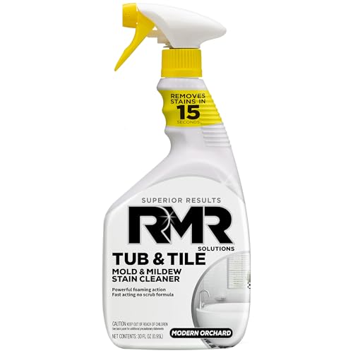 RMR - Tub and Tile Cleaner, Mold & Mildew Stain Remover, Industrial-Strength, No-Scrub Foam Cleaner, Modern Orchard Scent, 30 Fl Oz