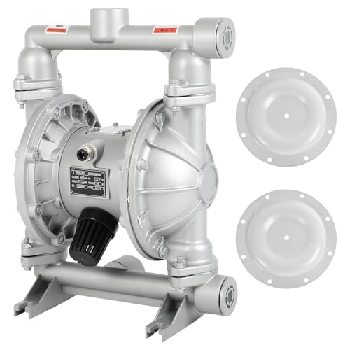 Air Operated Double Diaphragm Pump 1-1/2 inch Inlet & Outlet, 44GPM, Max 115PSI Air Waste Oil Pneumatic Transfer Pump with 2 Extra Diaphragms, for laboratory dosing, diesel fuel transfer