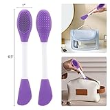 20 Pcs Silicone Face Mask Applicator, 2 in 1 Double-Sided Facial Scrubber Brush Tool, Double-Head Manual Cleansing Brush for Deep Gentle Exfoliating