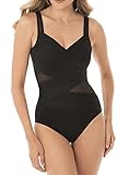 Miraclesuit Women's Swimwear Network Madero Sweetheart Neckline Underwire Bra Tummy Control One Piece Swimsuit, Black, 16