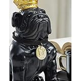 WAOCEO Money Box Large Bulldog Piggy Bank Hand Carved Coin Coin Piggy Bank Child Adult Creative Birthday Place About 350 Coins (Black) Savings Bank