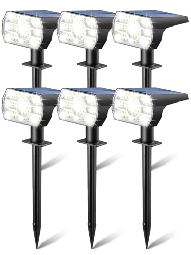 Kaxiida Solar Lights Outdoor Waterproof IP68, 3 Lighting Models Solar Powered Spot Lights Outdoor, 56LED Solar Lights Dusk to Dawn for Yard Patio Garden Pathway Landscape Lighting