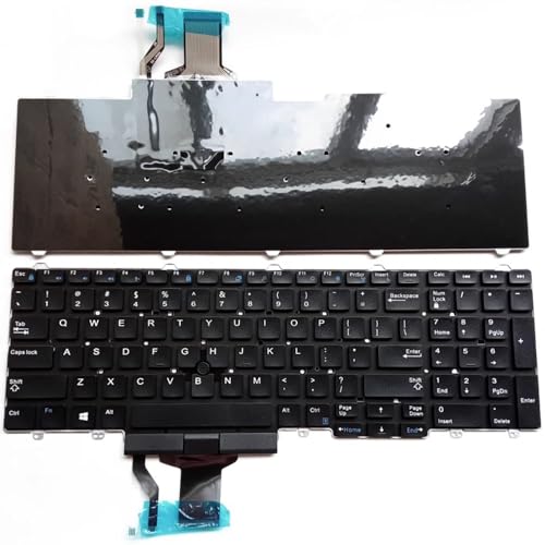 US Keyboard for Dell Latitude E5550 E5570 5580 5590 5591 / Dell Precision 3510 3520 7510 7520 7710 7720 Laptop with Pointer No Frame (No Backlight)