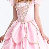 Quenny Halloween Pink Fairy Godmother Princess Dress Flower Fairy Cosplay Costume Stage Performance Adult(Pink,L(bust92cm))