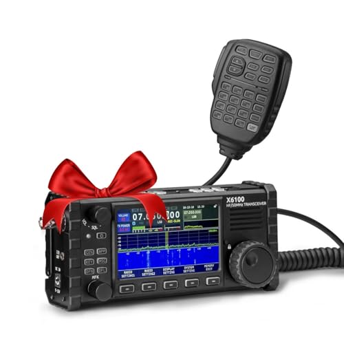 Xiegu X6100 HF Radio Transceiver, 10W Full Mode SDR Radio Supports BT with 4" LCD Screen