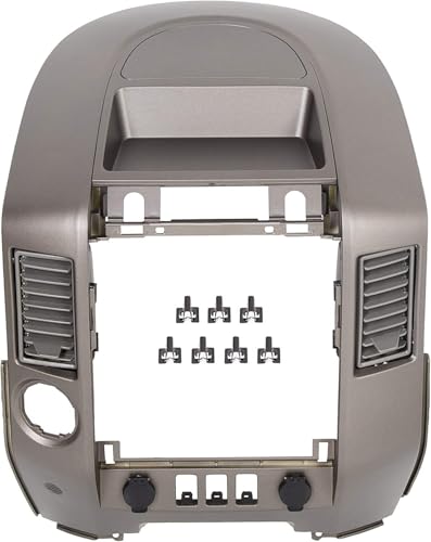 KUAFU Center Dash Audio A/C Instrument Panel Bezel Cover Lid Compatible with Nissan 2004-2006 Titan XE SE Armada SE Replace for 682578S800 Dashboard Finisher Bezel - Gray