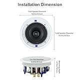 Herdio 6.5'' 640Watts 2-Way Bluetooth Ceiling Speakers Package Great for Home Theater System, Living Room,Office,Flush Mount Wired(4 Speakers)