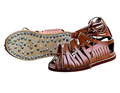 Roman Soldier Legionaire Brown Leather Men Roman Sandals New Rustic Vintage Home Decor Gifts