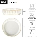 famiware Star Soy Sauce Dish Ceramic Dipping Bowls Set of 6, 4 oz Individual Dip Sauce Cups/Bowls/Dishes/Plates, Small Serving Bowl for Side Dishes, Dessert, Ice Cream, Condiments - Cappuccino White