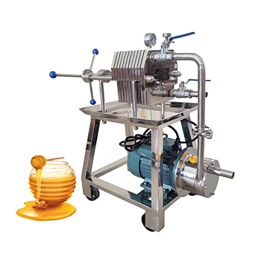 INTBUYING FT-150 Stainless Steel Plate Frame Press Filter Multi-layer Plate Frame Filter Machine Slag Pressure Filtration Machine Filter Press Filter Slag Machine 110V