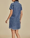 luvamia Casual Dresses for Women Denim Spring Ladies Casual Denim Dresses Spring Reef Blue Size X-Large US Size 16 to 18