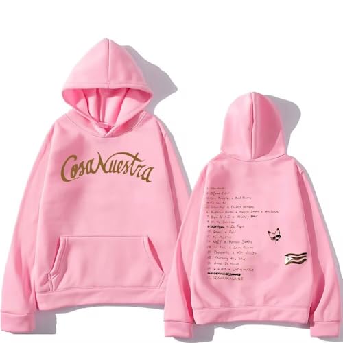 Rauw Unisex Hooded Print Sweatshirt Fashion Novelty Pullover Long Sleeve Alejandro Hoodies For Men Women Pink Small
