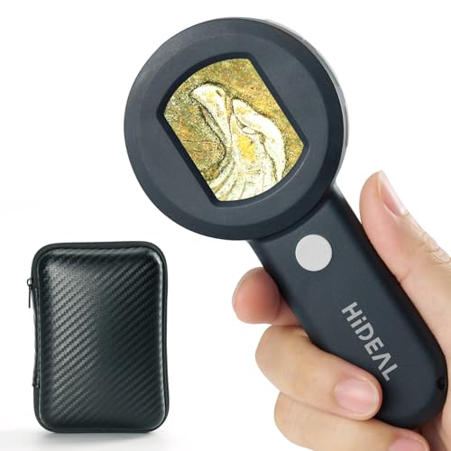 Microscope for Kids Adults, 100X Handheld Coin Magnifier for Collectors, HP30 USB Digital Magnifying Glass with Light, Portable Jewelers Loupe with Screen, Pocket Mini Scope Camera for Trichome