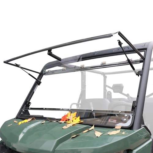 StarknightMT Flip Windshield Compatible With Can-Am Defender 2016-2024, Scratch-Resistant UTV Front Full Windshield Accessories For Defender HD5 HD8 HD10 Max