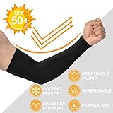 Feeke Arm Sleeves - 4 Pairs Anti-Slip Compression Sleeves for Cycling, Running and Outdoor Sports, Black