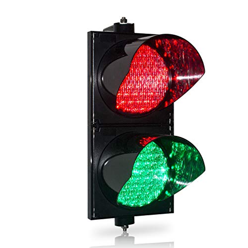 BBMi AC85-265V Red/Green 200mm(8inch) Traffic Light, Stop and Go Light, Led Traffic Signal Light, PC Housing Outdoor Waterproof IP65 Industrial, Cobweb Lens Led Warning Light.