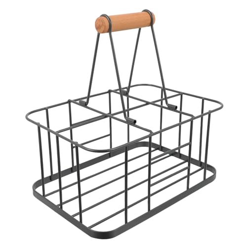 Cabilock Water Bottle Carrier Milk Bottle Holder Wire Metal Doorstep Milk Crate Rustic Wine Bottle Carrier Beverage Water Bottle Rack Basket for Farmhouse Kitchen Organizer Holder