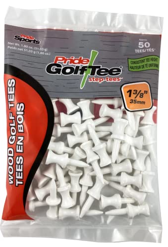 Pride Step Tee 1-3/8 Inch 50 Count White