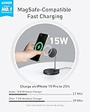 Anker MagSafe Compatible MagGo Charger Stand, iPhone 16 Wireless Charger, 2-in-1 Charging Station, Qi2 Certified 15W Wireless Charger Stand, for iPhone 16/15/14/13/12, AirPods Pro (No Wall Charger)