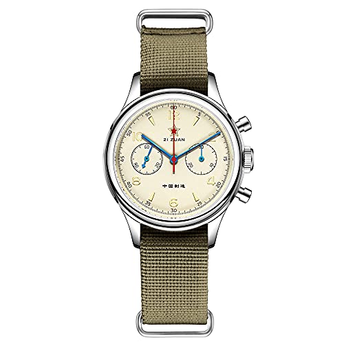 SEAKOSS Classic 1963 Men 40mm Sapphire Glass Watch ST1901 Hand Winding Movement Mechanical Wristwatch (1pc Extra Brown Leather Strap) (40mm & No Swan Neck Regulator)