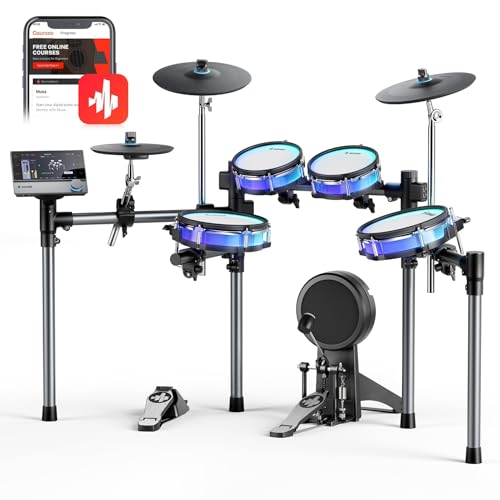 Donner BackBeat Electric Drum Set with High-Tech 7-inch Touchscreen, 1126 Sounds, Customize Drum Pad Colors, Internal Rack Wiring, and Gaming APP for Ultimate Fun