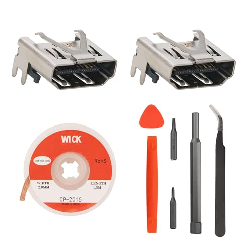 2 Pack HDMI Port Replacement Kit for PS4 Slim/Pro Console , HDMI Socket Interface Repair Kit for Playstation 4 Slim CUH-2xxx / for PS4 Pro CUH-7xxx
