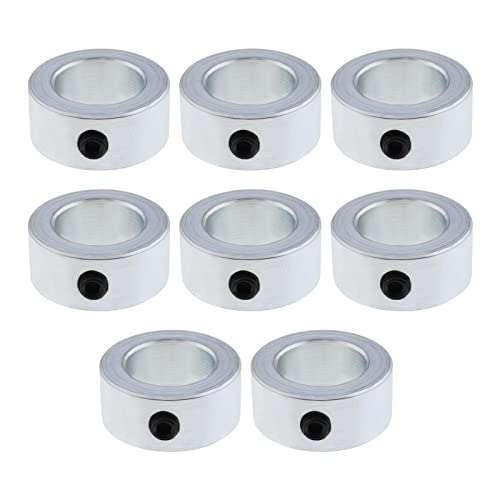 The Lord of the Tools 8PCS Shaft Collars 20mm Adjusting Rings Positioner Ring Galvanised Ring Depth Stop Collars with M6 Hex Socket Screws for Handcart Sack Truck Shaft