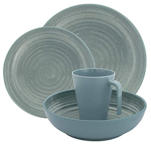 tableware Denia non-slip melamine blue 16 pieces