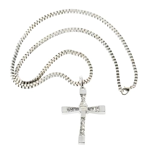 Hard gas actor Toretto/cross necklace pendant,gift for your boyfriend-N01 (SILVER)