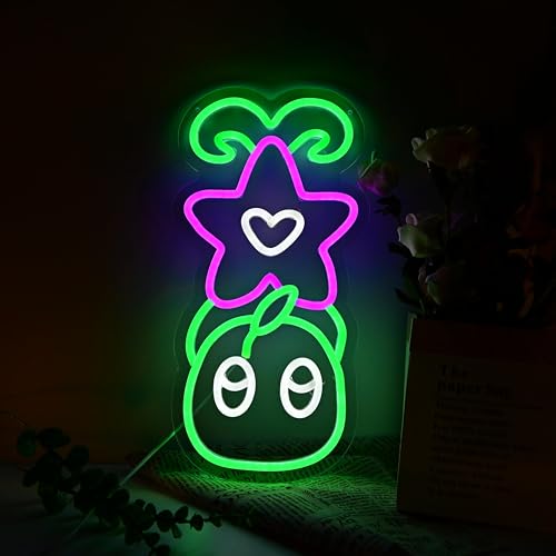 Stardew Valley Neon Sign, Junimo Neon Signs For Wall Decor Led Sign Neon Lights for Gaming Boys Room Man Cave Decor, Living Room, Party USB Powered with Dimmer 15.7 * 7.9IN