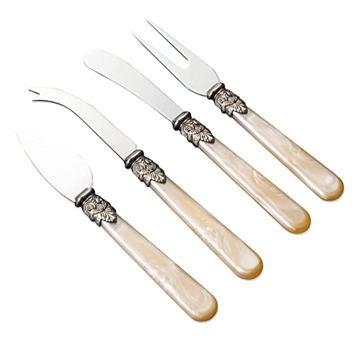 CATHYLIN REVERIE Collection 4-piece Stainless Steel Butter Spreader Cheese Knife, Giftable Butter Knives set, Bread Knife set (Gold Cheese Knife set)