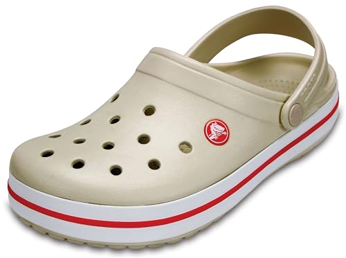 Crocs Unisex Men's and Women's Crocband Clog, Stucco/Melon, 9 Women/7 Men