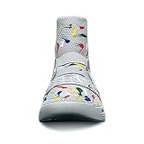 Soulsfeng Gray High Top Sneakers for Men 9 Fashion Skateboard Shoe Breathable Mesh Colorful Spray Stylish Basketball Walking Shoes