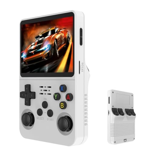 R36S Portable Handheld Game Console More Than 15000 Games Retro Video Game Player Console for NES, GBA, MD, SFC, MAME, PSP, PS1, GB, NDS, N64 and CPS 11 Simulator Games (White)