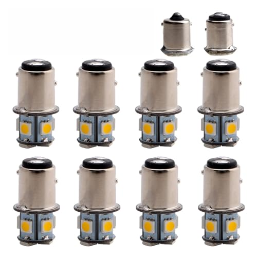 EEROTT 2PCS P21W 1156 BA15S BAU15S PY21W 1157 BAY15D BA15D P21/5W 5050 Auto Car Turn Signal Light 12V LED Bulbs Warm White(Blue,1156 BA15S)