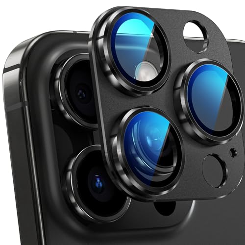 YWXTW for iPhone 16 Pro/iPhone 16 Pro Max Camera Lens Protector, [1:1 Perfect Fit] Matte Metal Anti Scratch Tempered Glass Camera Screen Protector Accessories, Case Friendly (Black Titanium)