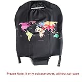 MosaiRudo Thicker Luggage Cover Elastic Suitcase Cover Protector Fits 18-32 Inch Suitcase Travel Accessories (World Map, XL)