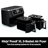 Ninja Air Fryer, Roast, Bake, Air Fry, Crisps, Broil, Reheats, Keep Warm, 10-in-1, Fries, Frozen Food, Veggies, and Meat, Quick Meals, Healthy Meals, Less Oil, 10 QT, Black, DZ302​