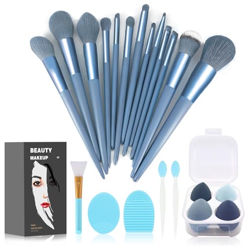 Koccido Makeup Brushes 22 Pcs Makeup Kit,Foundation Brush Eyeshadow Brush Make up Brushes Set (Blue, 22 Piece Set)