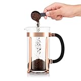 Bodum 34oz Chambord French Press Coffee Maker, High-Heat Borosilicate Glass, Stainless Steel, Copper – Made in Portugal