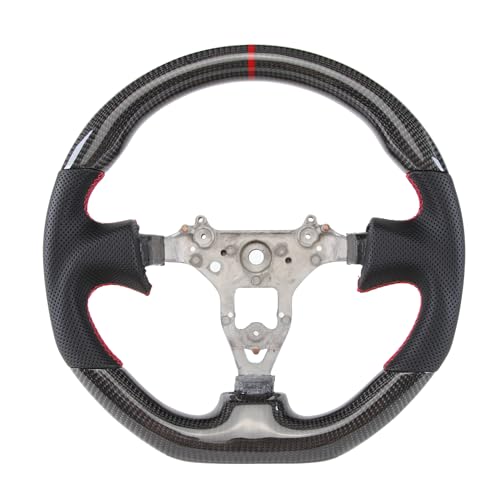 OHC MOTORS Handcrafted Carbon Fiber Steering Wheel for 1999-2003 Nissan Skyline GT-R R34, D-Shaped Flat Bottom 3K Weave with Perforated NAPPA Leather & Anti-Slip Ergonomic Grip