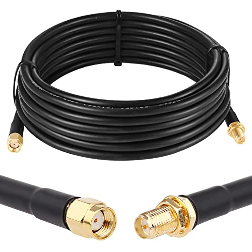 RP-SMA Male to RP-SMA Female Coax Cable, XRDS -RF 15ft Low Loss RG58 RP-SMA WiFi Antenna Extension Coax Cable for WiFi LAN Router Wireless Network Card Adapter