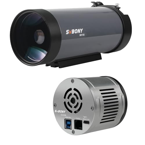 SVBONY SC432M Monochrome Cooled Planetary Camera, 1.77MP IMX432 CMOS Global Shutter Astronomy Camera Bundle with MK105 Telescope, 105mm Aperture Maksutov Cassegrain OTA, for Planetary Astrophotography