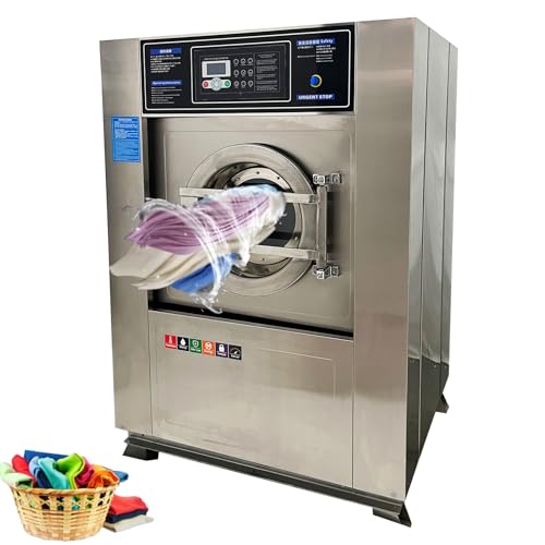 HayWHNKN Industrial Automatic Laundry Washer Spinner Dryer Machine 44lbs Commercial Washing Spinning Drying Combo 3in1 Compact Laundry Washer Spinner Dryer 220V 2.2KW 3PH